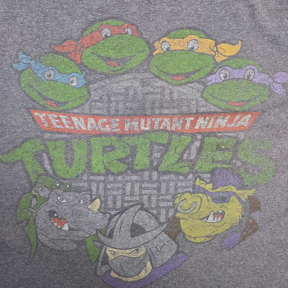 TMNT Teenage Mutant Ninja Turtles Graphic T-Shirt Mens Medium Charcoal Heather